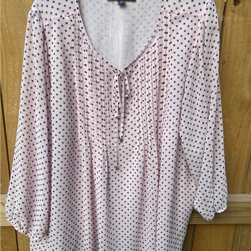 Tommy Hilfiger Pink Polka Dot Blouse with lining 2X